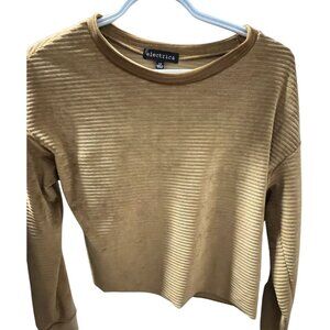 Bronze Ribbed Chenille Cropped Top